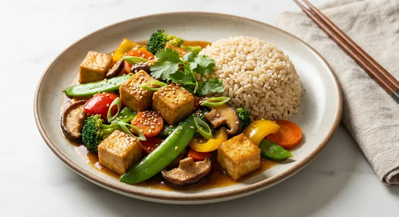 Tofu & Vegetable Stir-Fry with Brown Rice