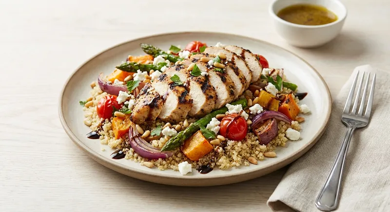 Grilled Chicken & Quinoa Salad with Roasted Veggies