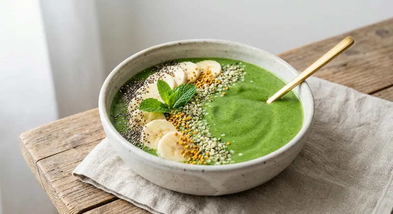 Green Smoothie with Spinach, Banana, and Protein