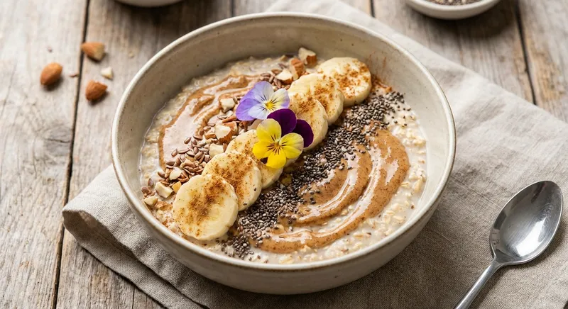 Overnight Oats with Banana & Almond Butter