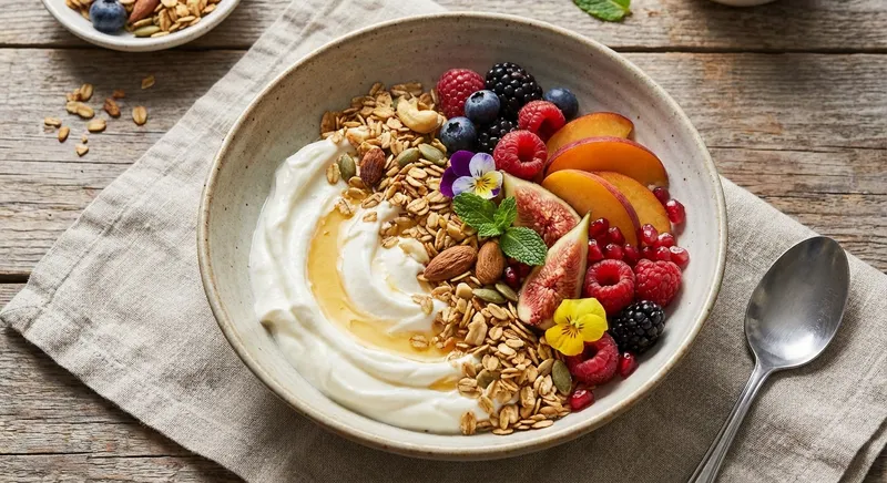 Greek Yogurt & Toasted Oats Fruit Bowl