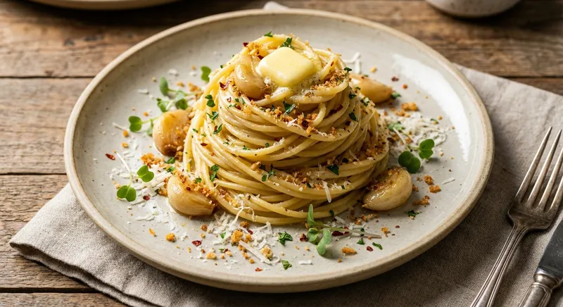Roasted Garlic & Butter Spaghetti (Elevated Aglio e Olio)