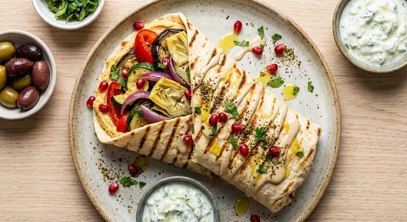 Mediterranean Hummus & Roasted Veg Wrap