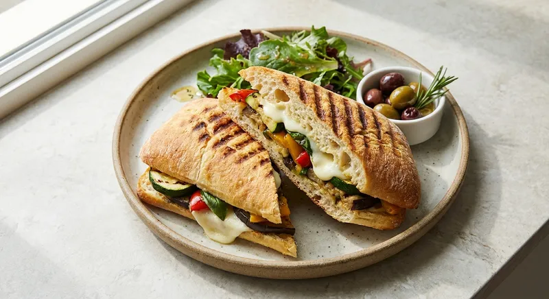 Grilled Vegetable & Fresh Mozzarella Panini