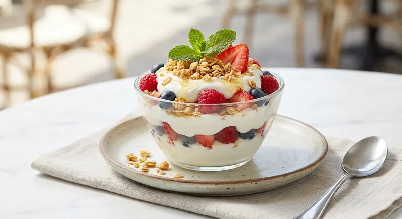 Greek Yogurt Parfait with Berries & Granola