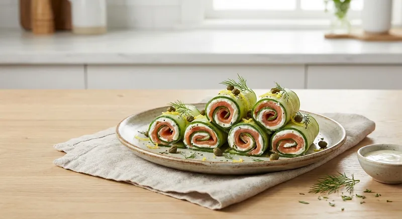Smoked Salmon & Cucumber Roll-Ups