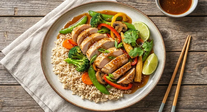 Turkey & Vegetable Stir-Fry with Brown Rice