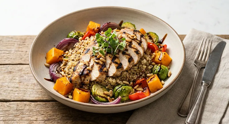 Grilled Chicken & Quinoa Salad with Roasted Vegetables