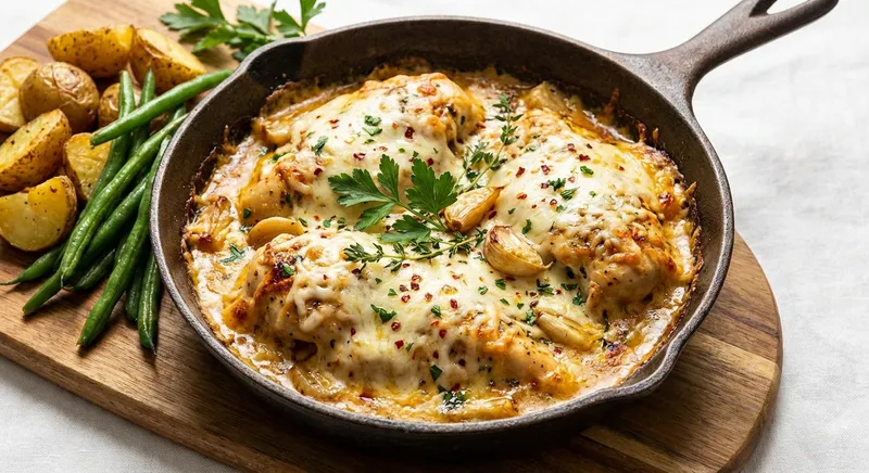 Cheesy Garlic Chicken Bake