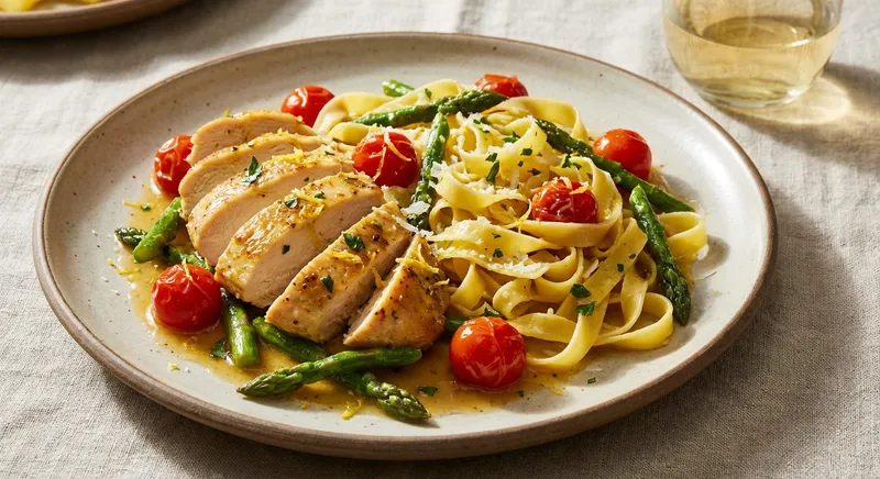 Lemon-Garlic Olive Oil Chicken Pasta