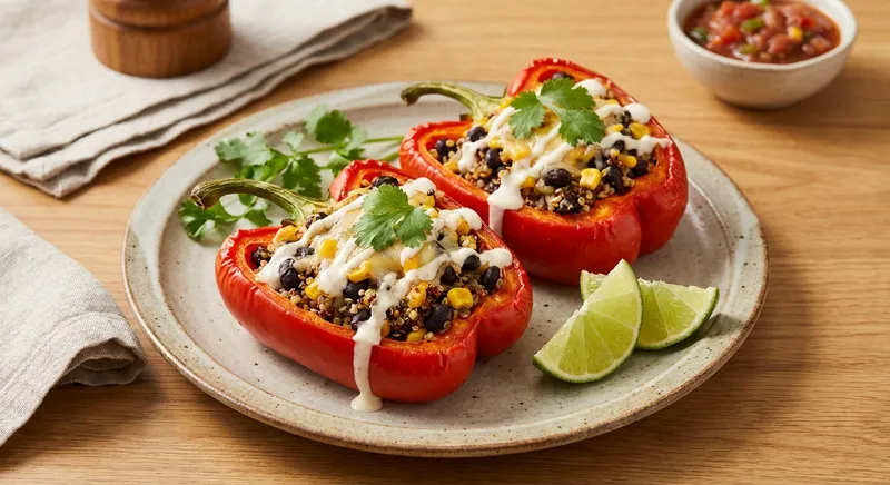 Stuffed Bell Peppers with Quinoa and Black Beans