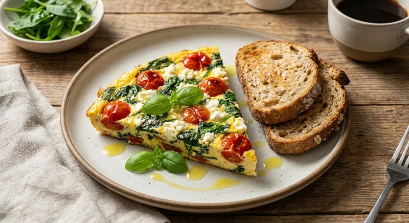Spinach & Tomato Frittata with Whole Grain Toast