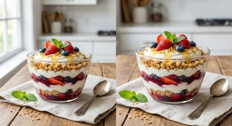 Greek Yogurt Berry Parfait with Granola & Honey