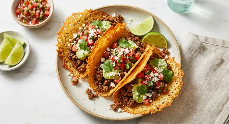 Keto Tacos with Ground Beef and Salsa