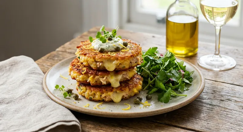 Cheesy Tuna & Matzo Fritters