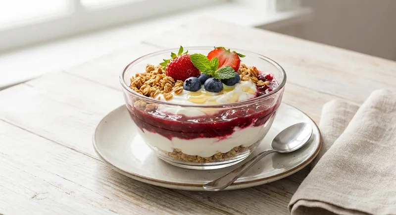 Greek Yogurt Parfait with Berries & Granola