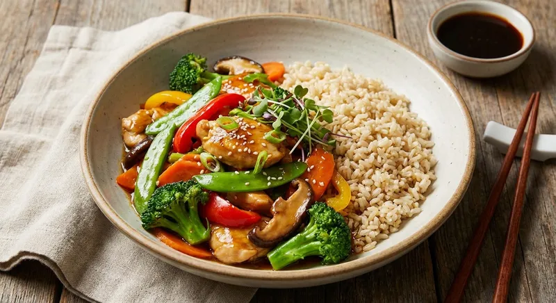 Chicken Stir-Fry with Vegetables and Brown Rice