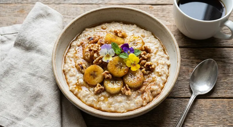 Steel-Cut Oats with Banana & Walnuts