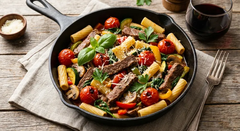 Beef and Vegetable Pasta Skillet