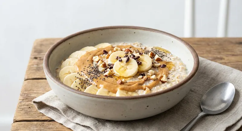 Overnight Oats with Banana, Chia & Peanut Butter