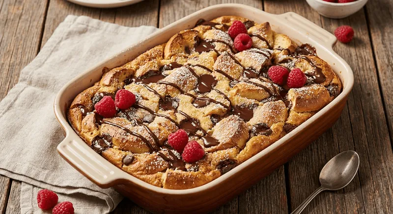 Chocolate Chip Bagel Casserole