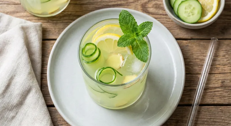 Refreshing Ginger Lemon Cucumber Detox Drink