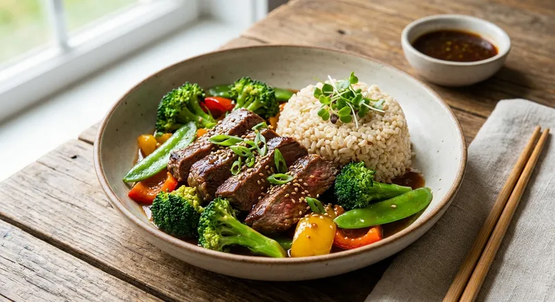 Beef & Broccoli Stir-Fry with Brown Rice