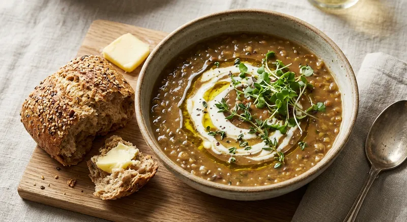 Lentil Soup with Whole-Grain Roll