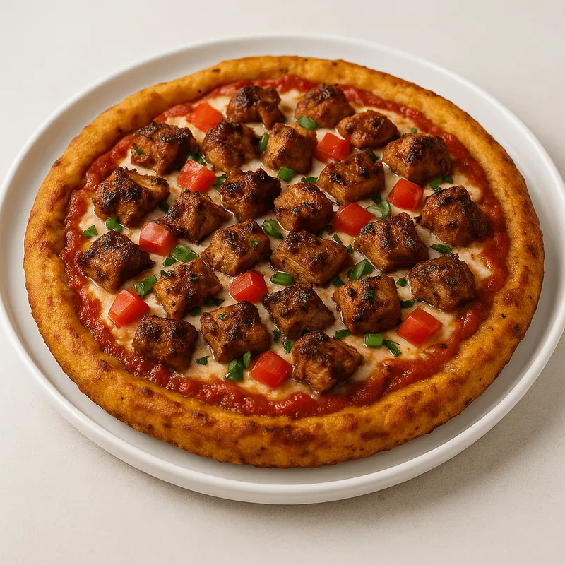 Stuffed Jerk Chicken Plantain Crust Coco Bread Pizza