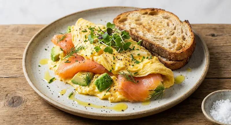 Smoked Salmon & Avocado Scrambled Eggs