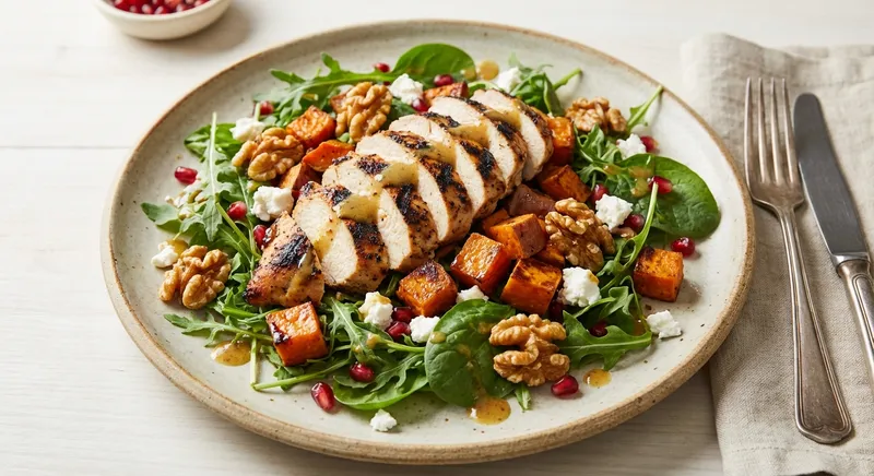 Grilled Chicken Salad with Roasted Sweet Potato & Toasted Walnuts
