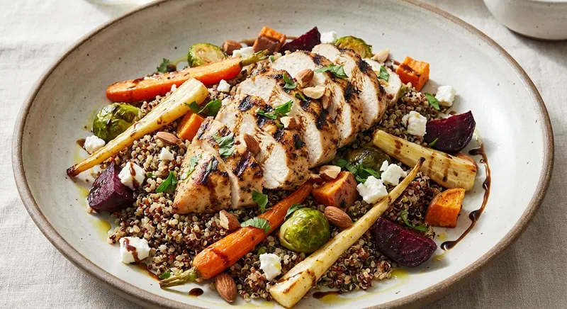 Grilled Chicken & Quinoa Salad with Roasted Vegetables