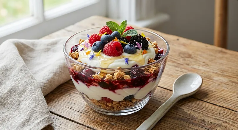 Greek Yogurt Berry & Oats Parfait