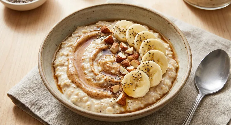 Overnight Oats with Banana & Almond Butter