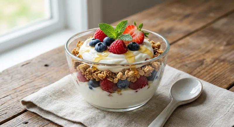 Greek Yogurt Parfait with Berries & Granola