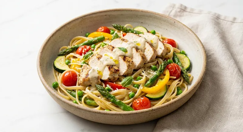 Pasta Primavera with Grilled Chicken