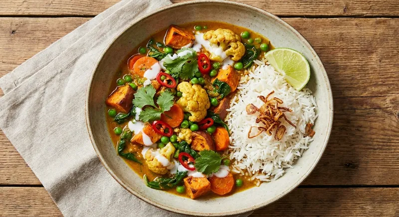 Vegetable Curry with Rice