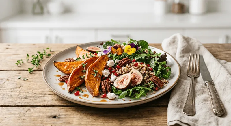 Fall Salad with Roasted Sweet Potatoes