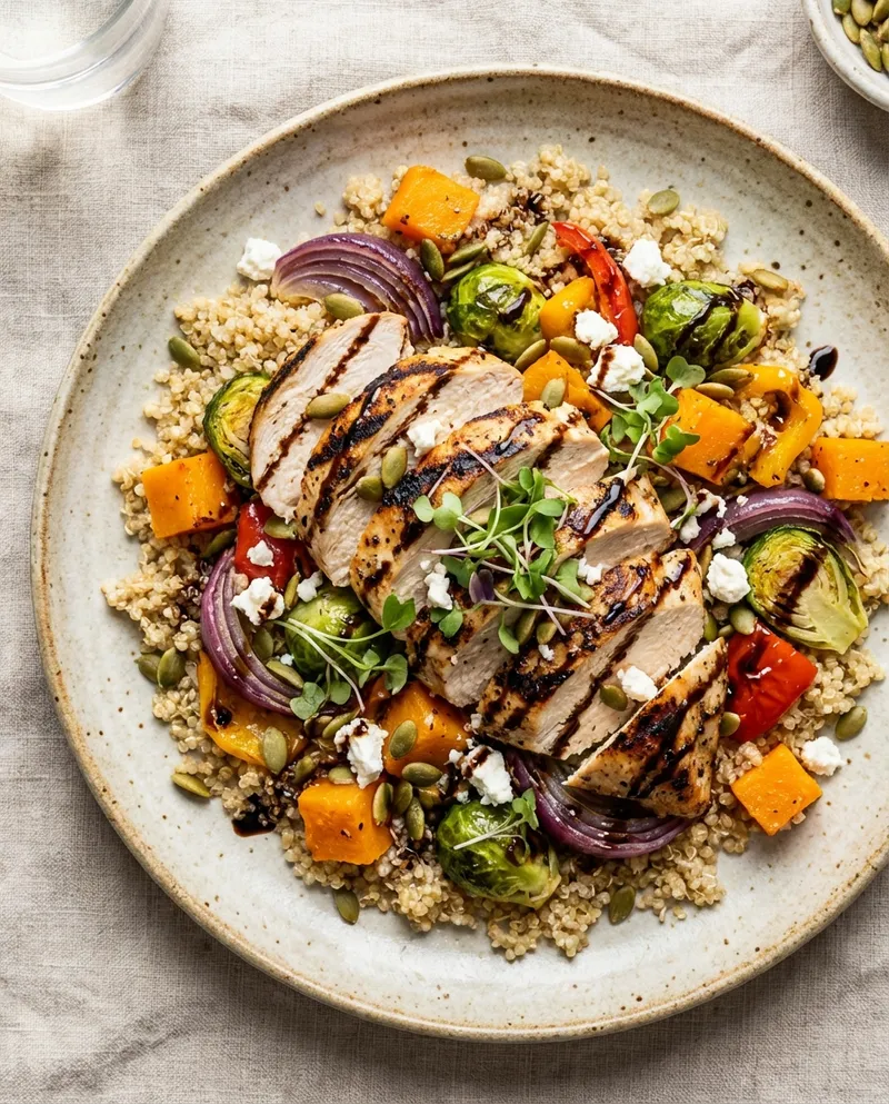 Grilled Chicken & Quinoa Salad with Roasted Vegetables