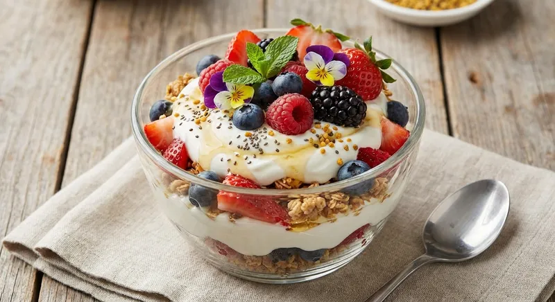 Greek Yogurt Parfait with Berries & Granola