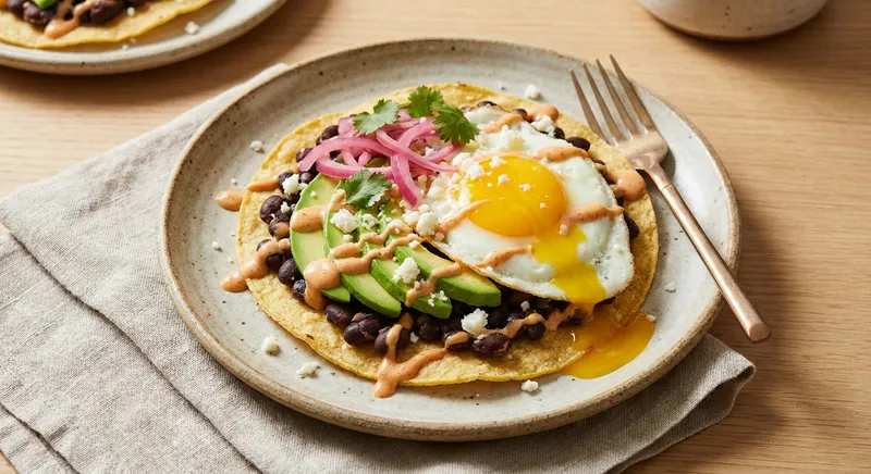 Smoky Black Bean & Avocado Gluten-Free Breakfast Tostada