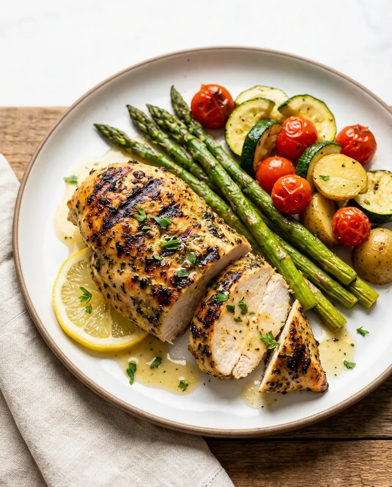Lemon Herb Grilled Chicken with Mixed Vegetables