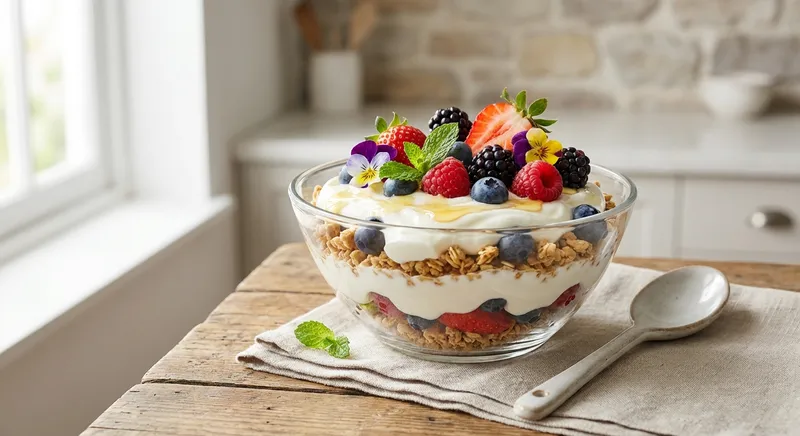 Greek Yogurt & Granola Parfait with Berries