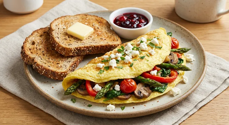 Veggie Omelette with Whole-Grain Toast