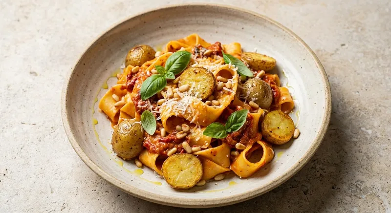 Creamy Tomato and Pepper Pasta with Potatoes
