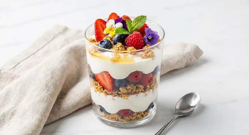 Greek Yogurt Parfait with Berries & Granola