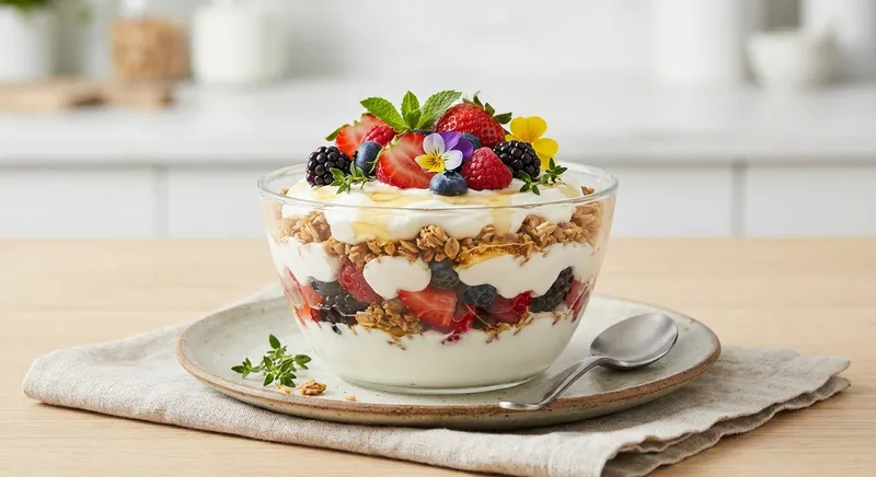 Greek Yogurt Parfait with Berries & Granola