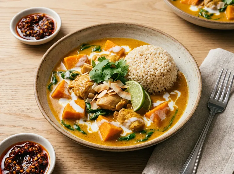 Chicken & Sweet Potato Coconut Curry with Brown Rice
