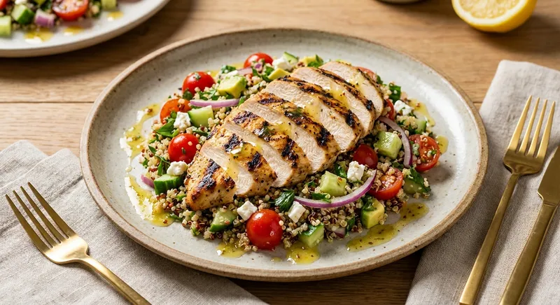 Grilled Chicken & Quinoa Salad with Lemon Vinaigrette