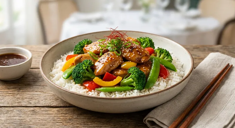 Chicken Stir-Fry with Broccoli and Rice
